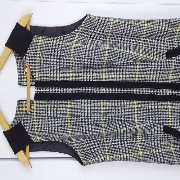 Boden Vintage British Tweed Plaid 100% Wool Dress Houndstooth Preppy  Sz.4 - Picture 3 of 8